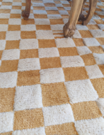 yellow and white area rug