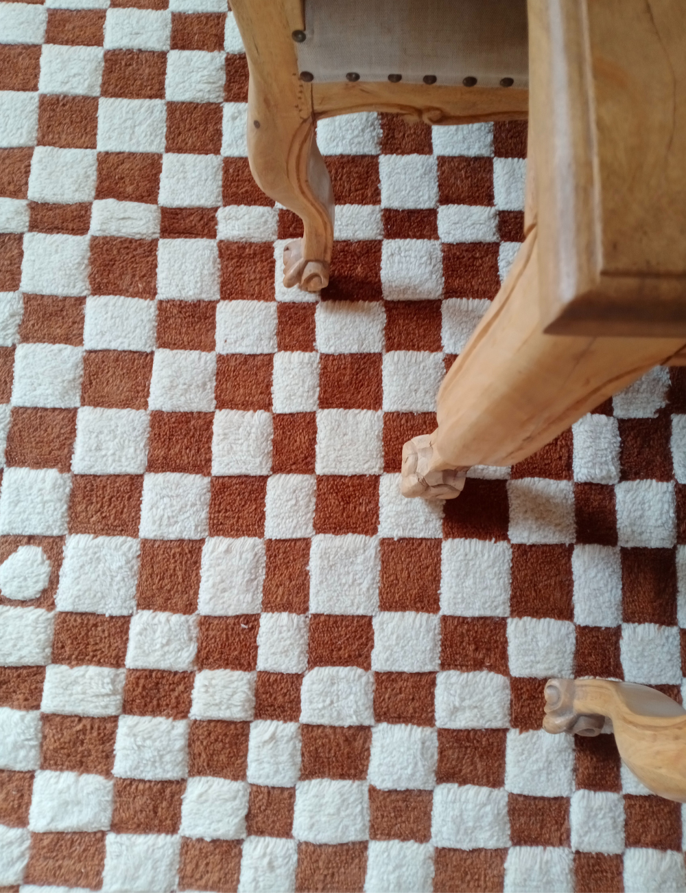 irregular checkerboard rug