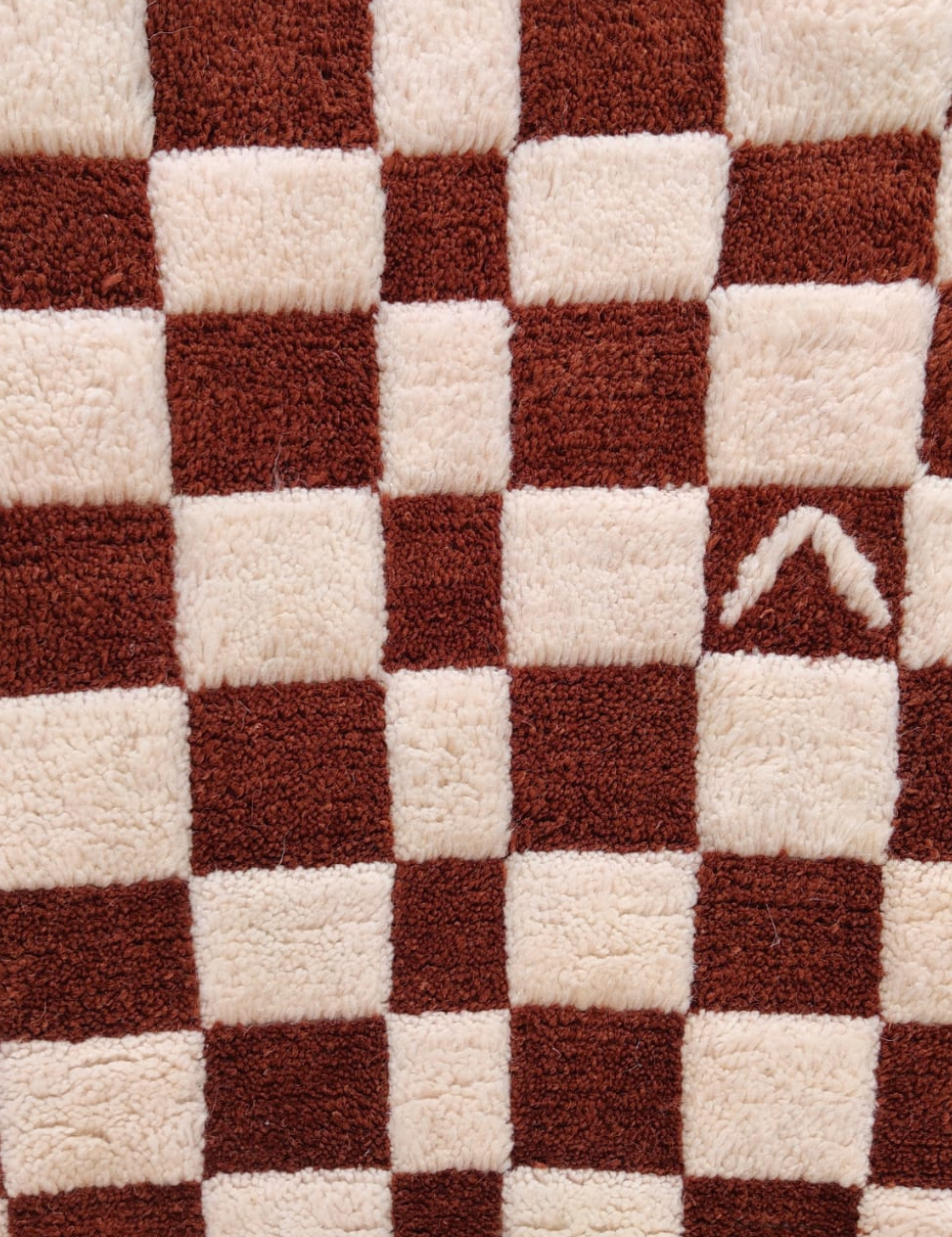 brown checkered rug