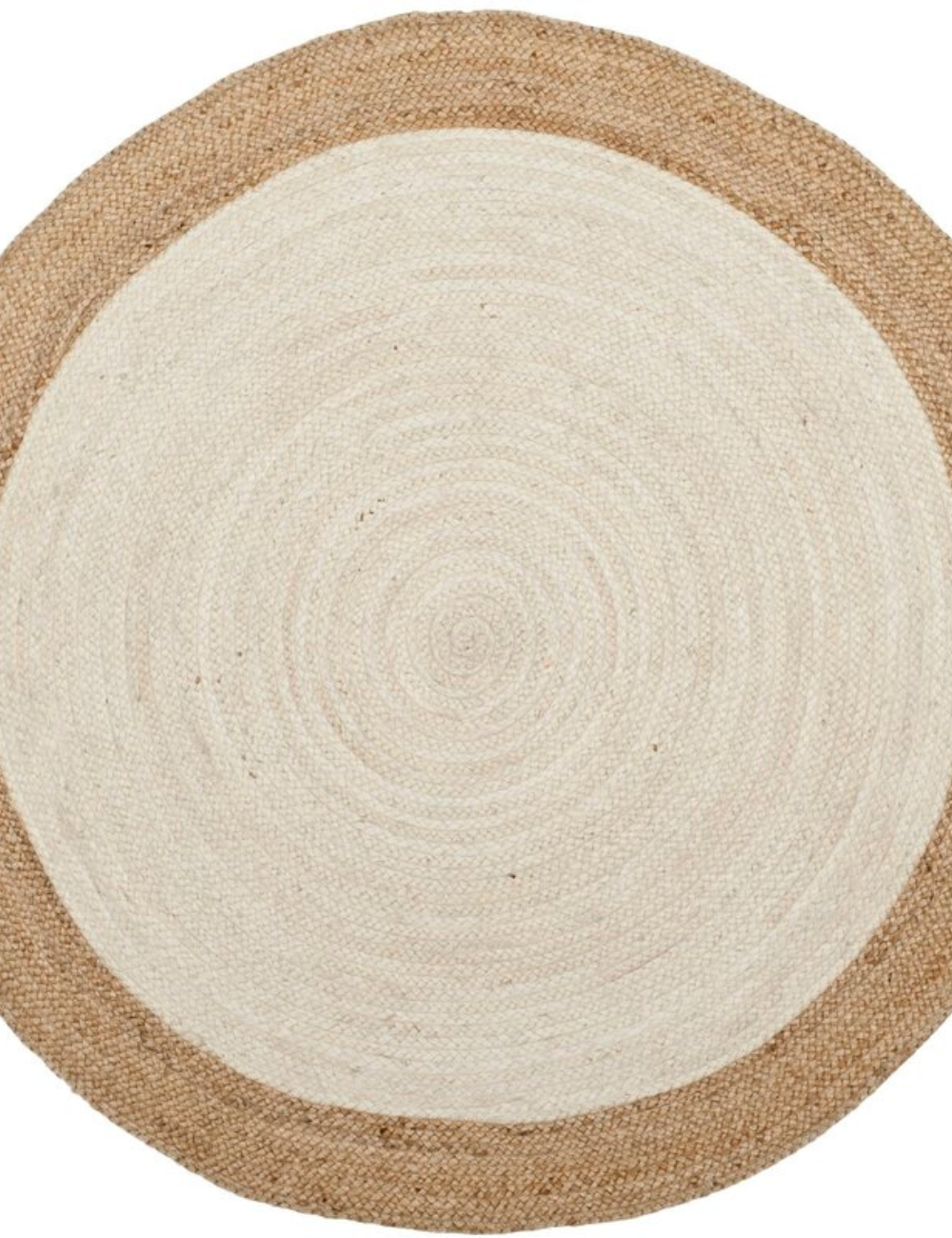 white jute round rug