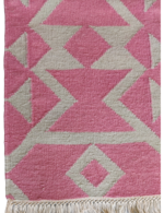 pink flat weave rug