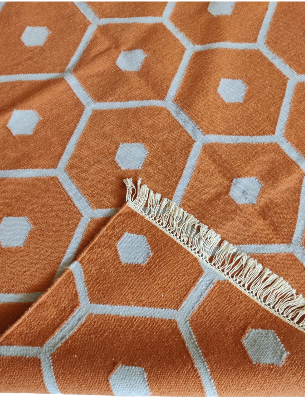 orange wool rug