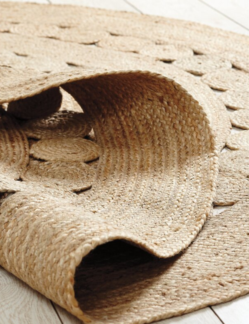 natural jute round rug