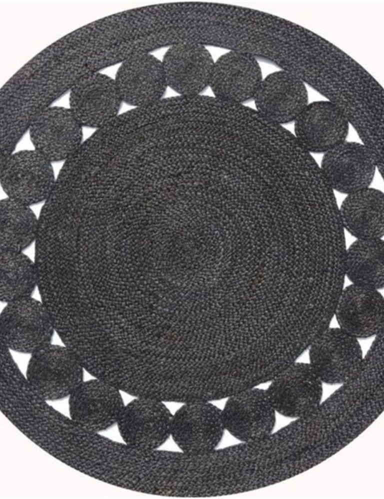 black braided rug