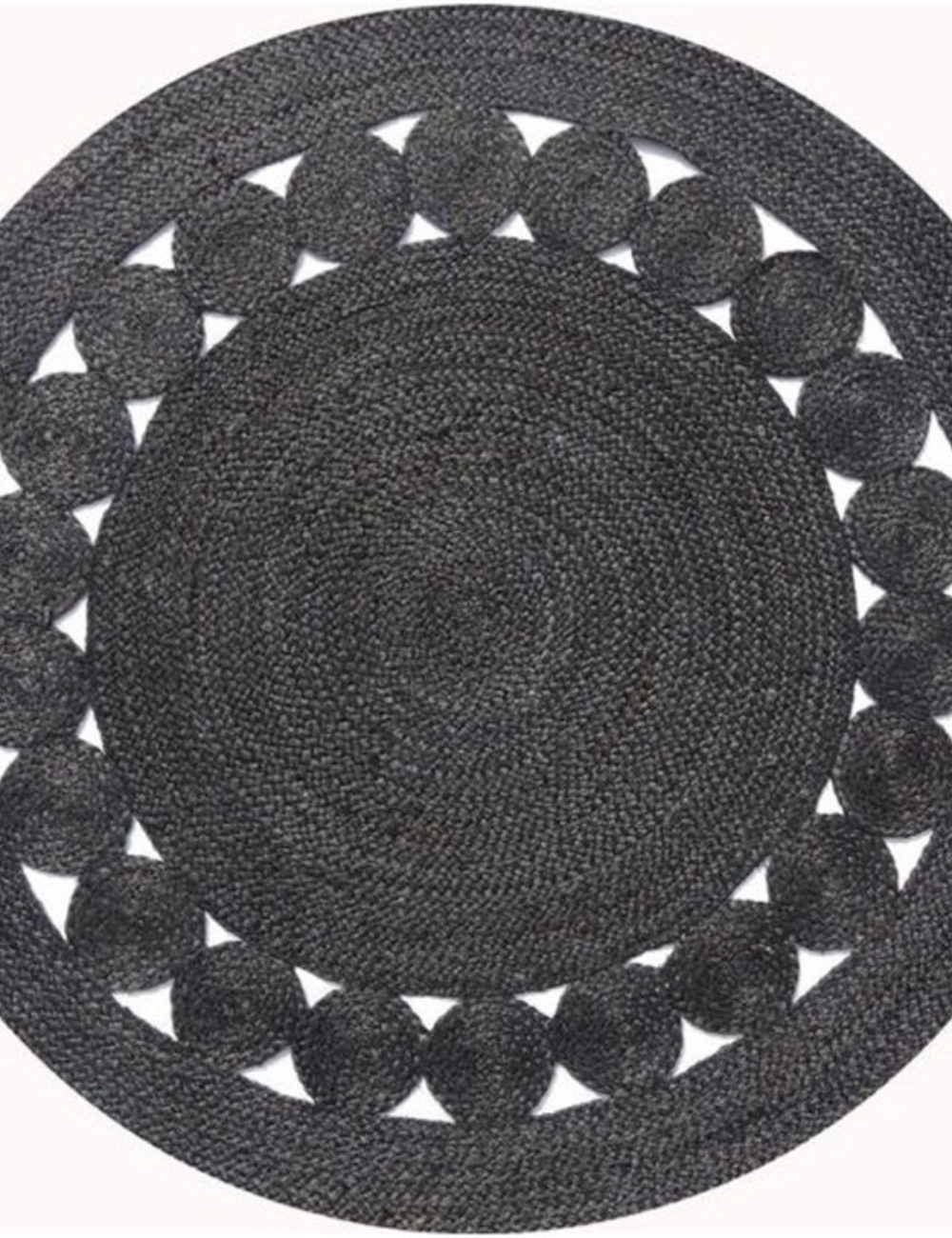 black braided rug