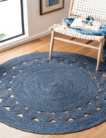 navy blue braided rug