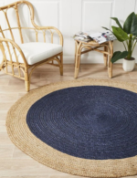 navy blue round rug