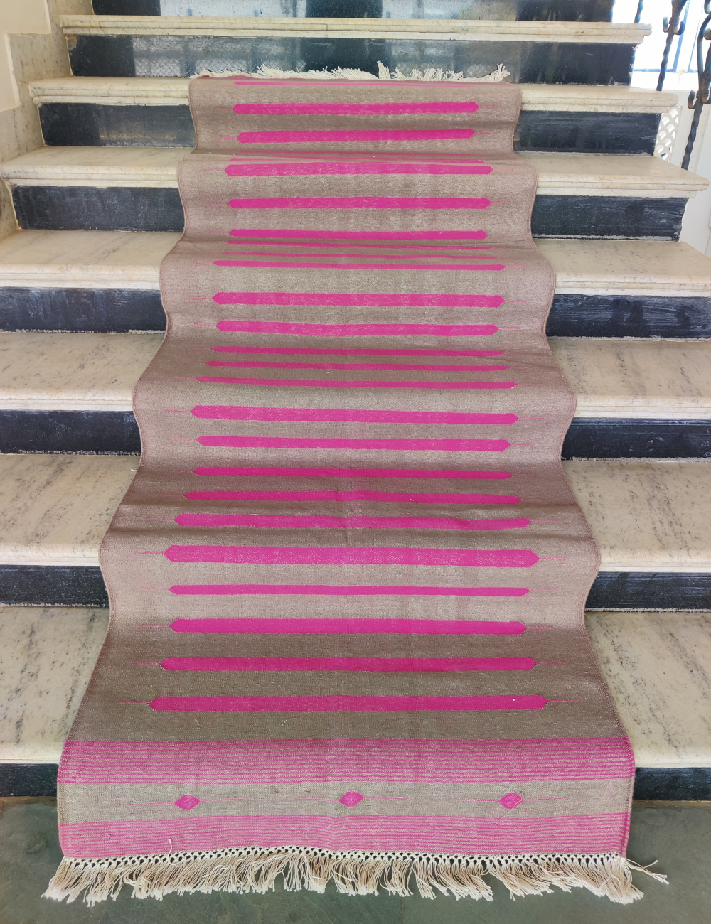 pink stair runner