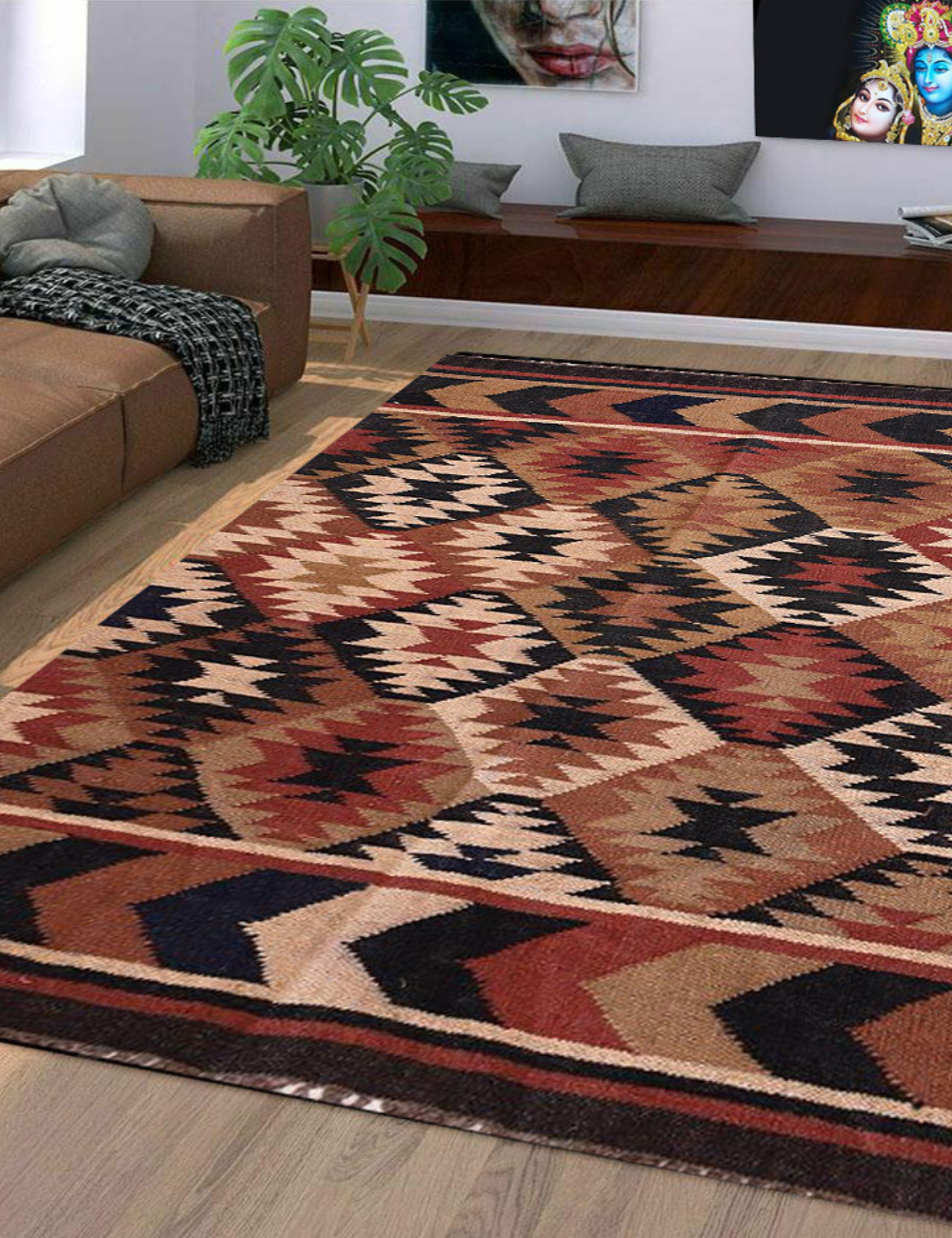 geometric kilim rug