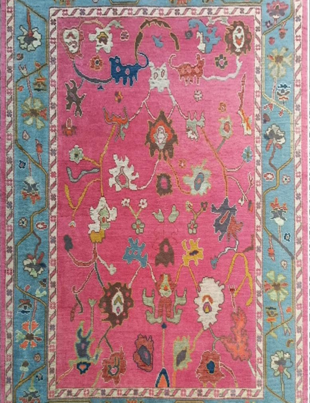 blue oushak rug